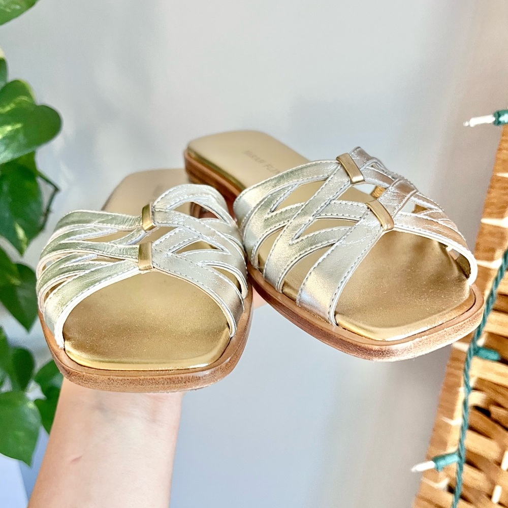 Sarah Flint Metallic Silver And Gold Slide Sandals — image 4 of 8